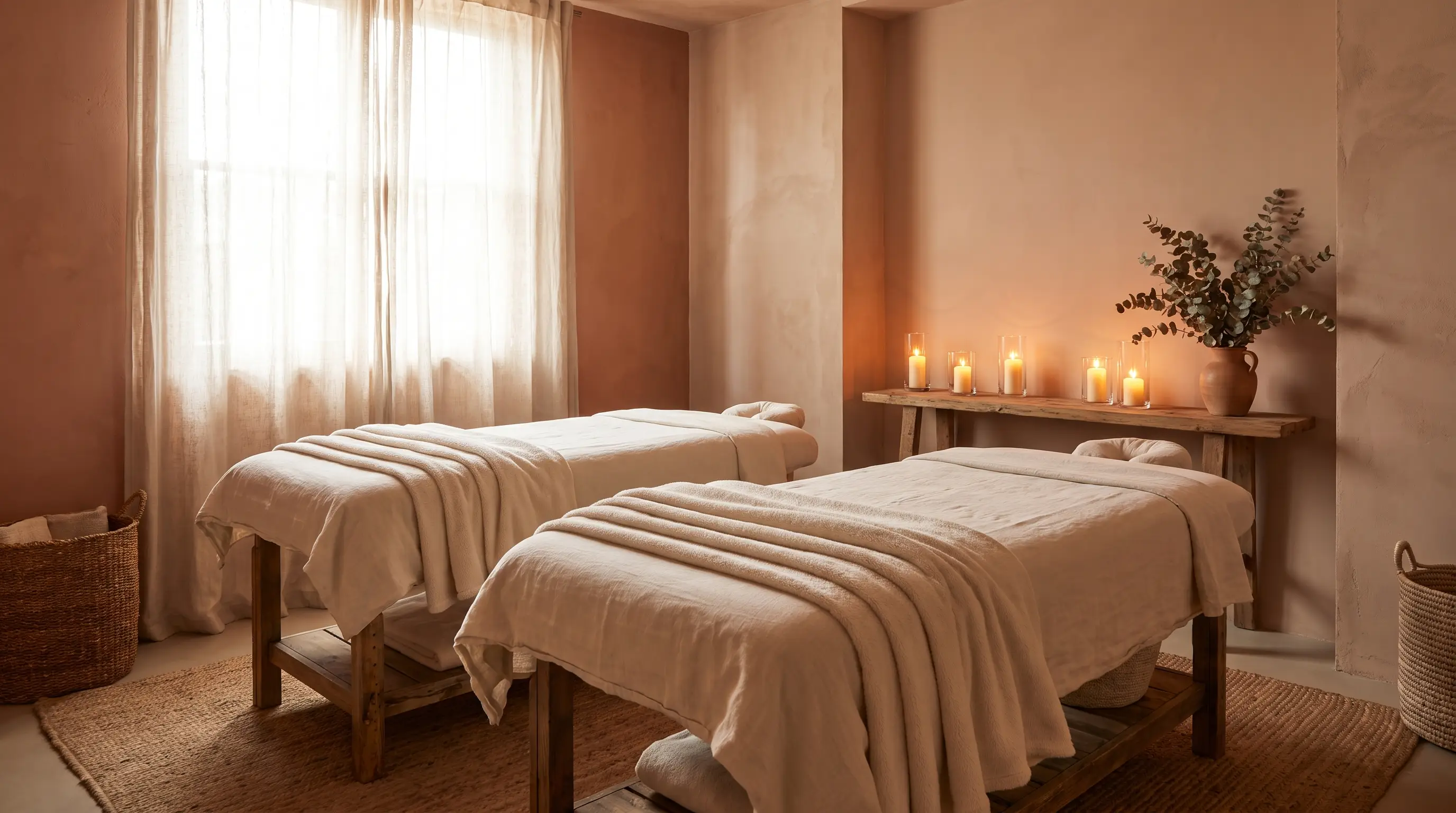 Private couples suite with two side-by-side massage tables at Elite Spa Utah